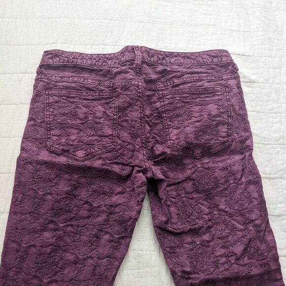Free People Magenta Purple Textured Skinny Jeans - Picture 3 of 3